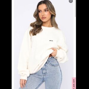 White Fox Boutique Cream Crew Neck Sweater